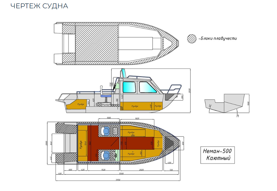 Алюминиевый катер Неман-500 (каютный) в Красноярске