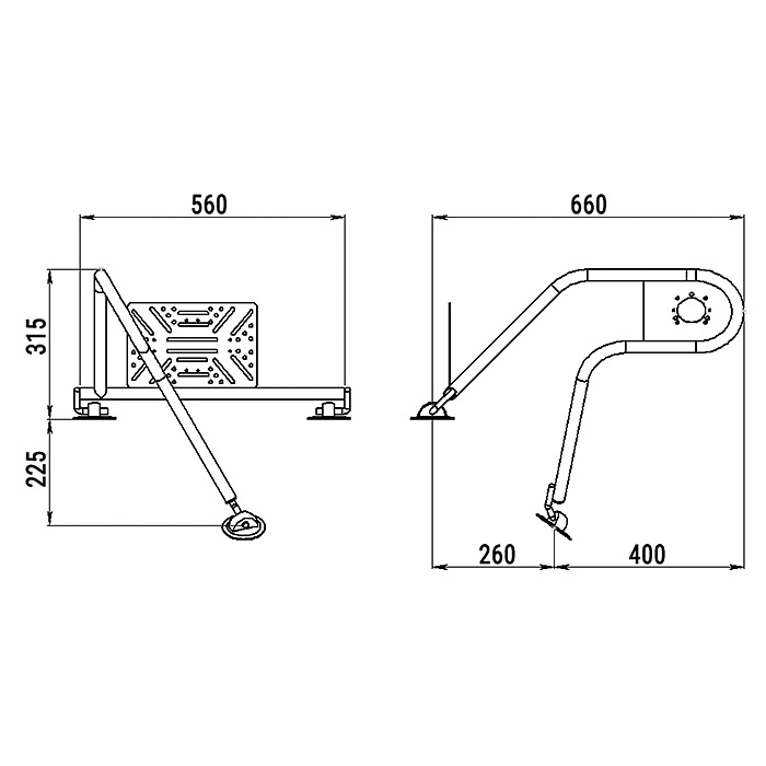 Стойка рулевая с креплением на баллон надувной лодки 25мм в Красноярске Стойка рулевая с креплением на баллон надувной лодки 25мм в Красноярске