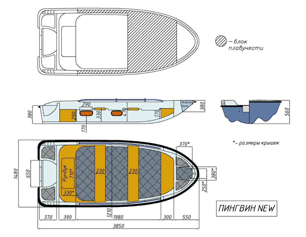 Стеклопластиковая лодка Пингвин New (тримаран) в Красноярске