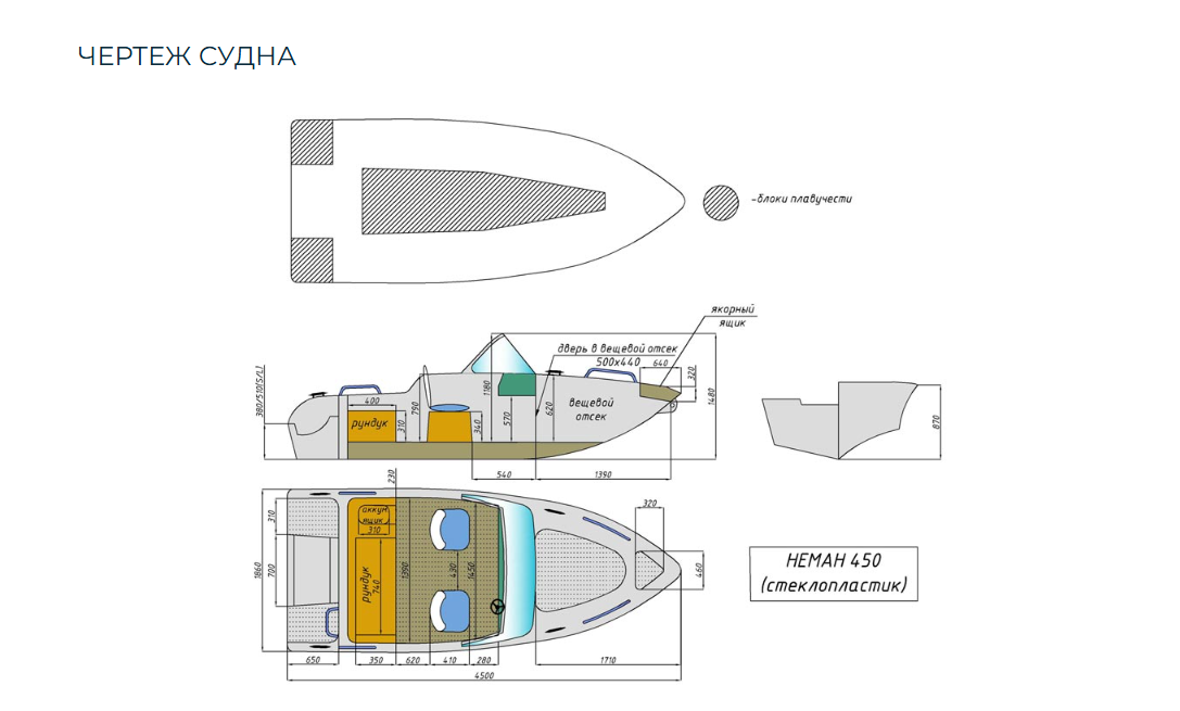 Стеклопластиковый катер Neman-450 в Красноярске