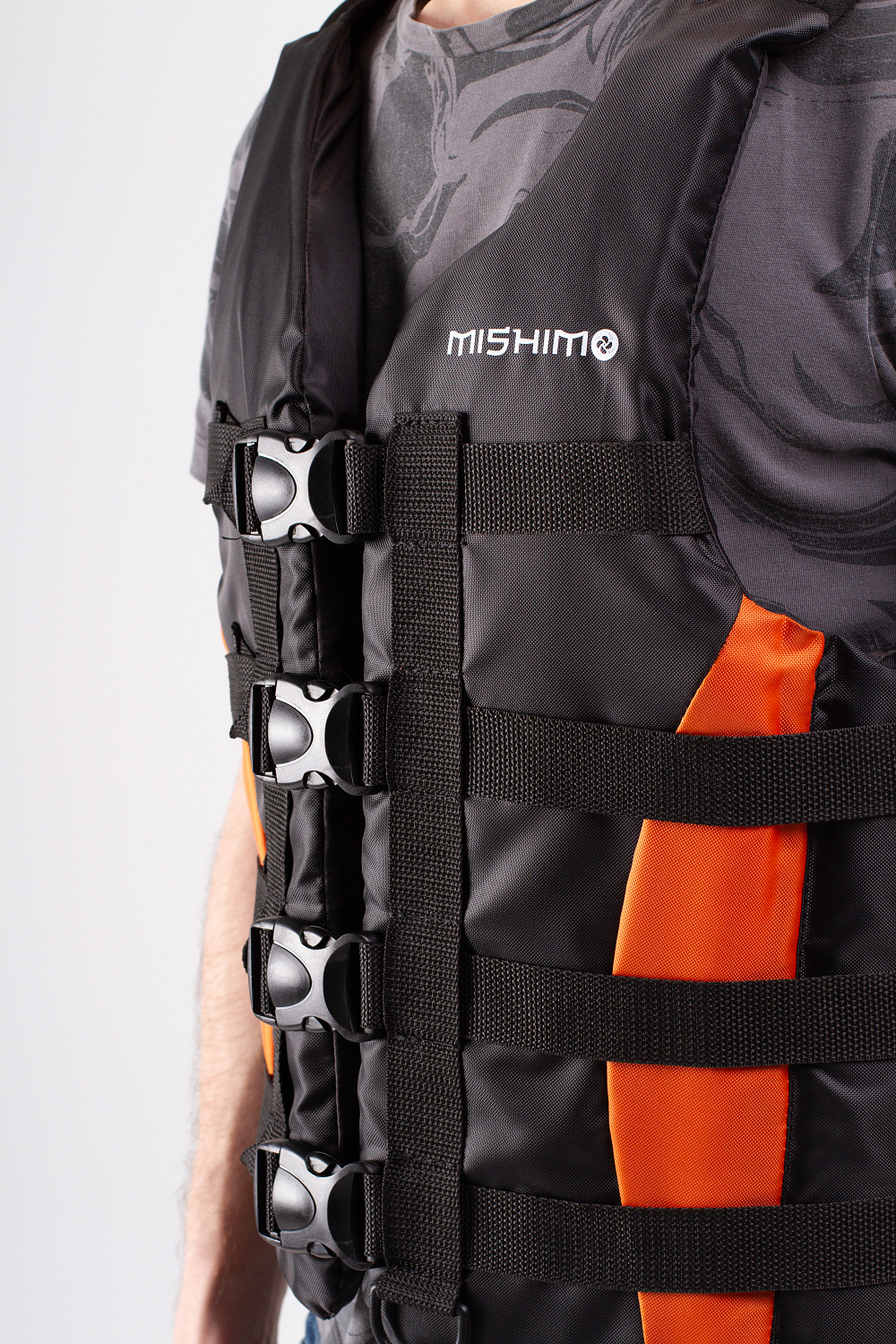 Жилет спасательный MISHIMO PRO Премиум качества Черно-оранжевый в Красноярске Жилет спасательный MISHIMO PRO Премиум качества Черно-оранжевый в Красноярске