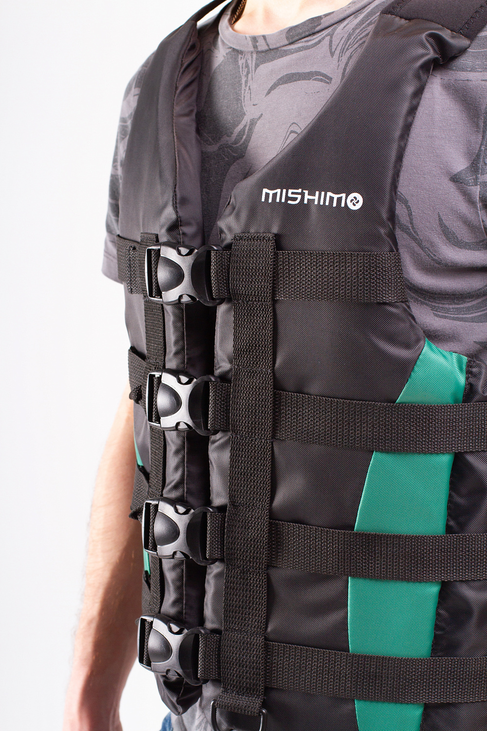 Жилет спасательный MISHIMO PRO Премиум качества Черно-зеленый в Красноярске Жилет спасательный MISHIMO PRO Премиум качества Черно-зеленый в Красноярске