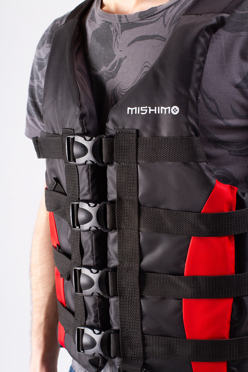 Жилет спасательный MISHIMO PRO Премиум качества Черно-красный в Красноярске Жилет спасательный MISHIMO PRO Премиум качества Черно-красный в Красноярске